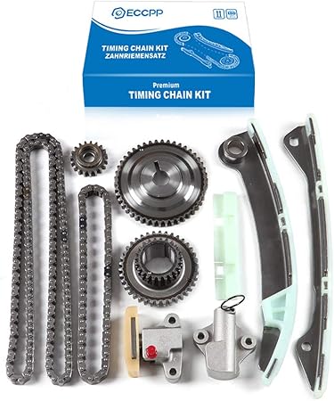 Amazon Eccpp 9 0723s タイミングチェーンキット テンショナーガイドレール クランクシャフト スプロケット 交換用 07 09 日産セントラ 2 0l バーサキューブ 1 8l Dohc用 エンジンパーツ 車 バイク