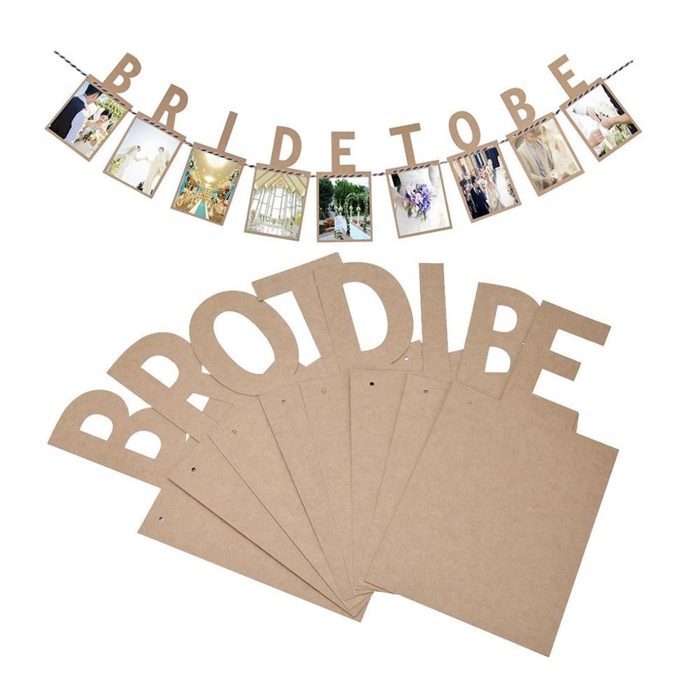 Veewon Bride to Be Bunting Banner Vintage Photo Frame Picture Album Photo Banners Garland Favor Decorations