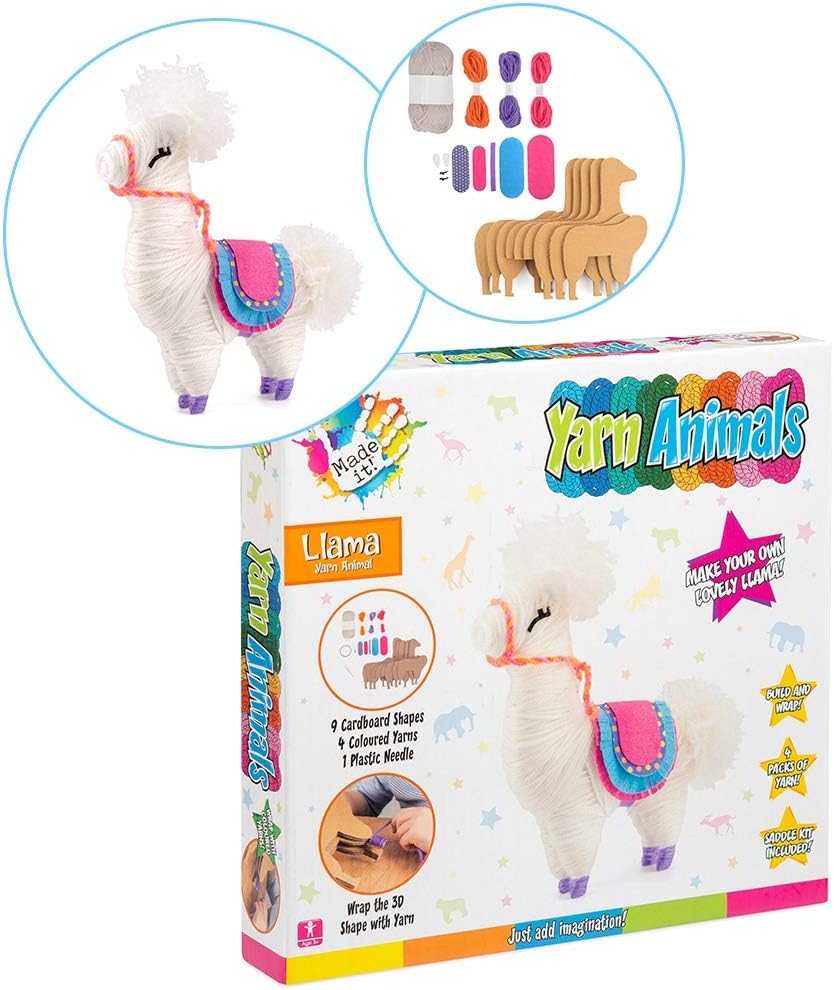 Made It! Yarn Animal Craft Kits for Kids Yarn Llama, Multicolor