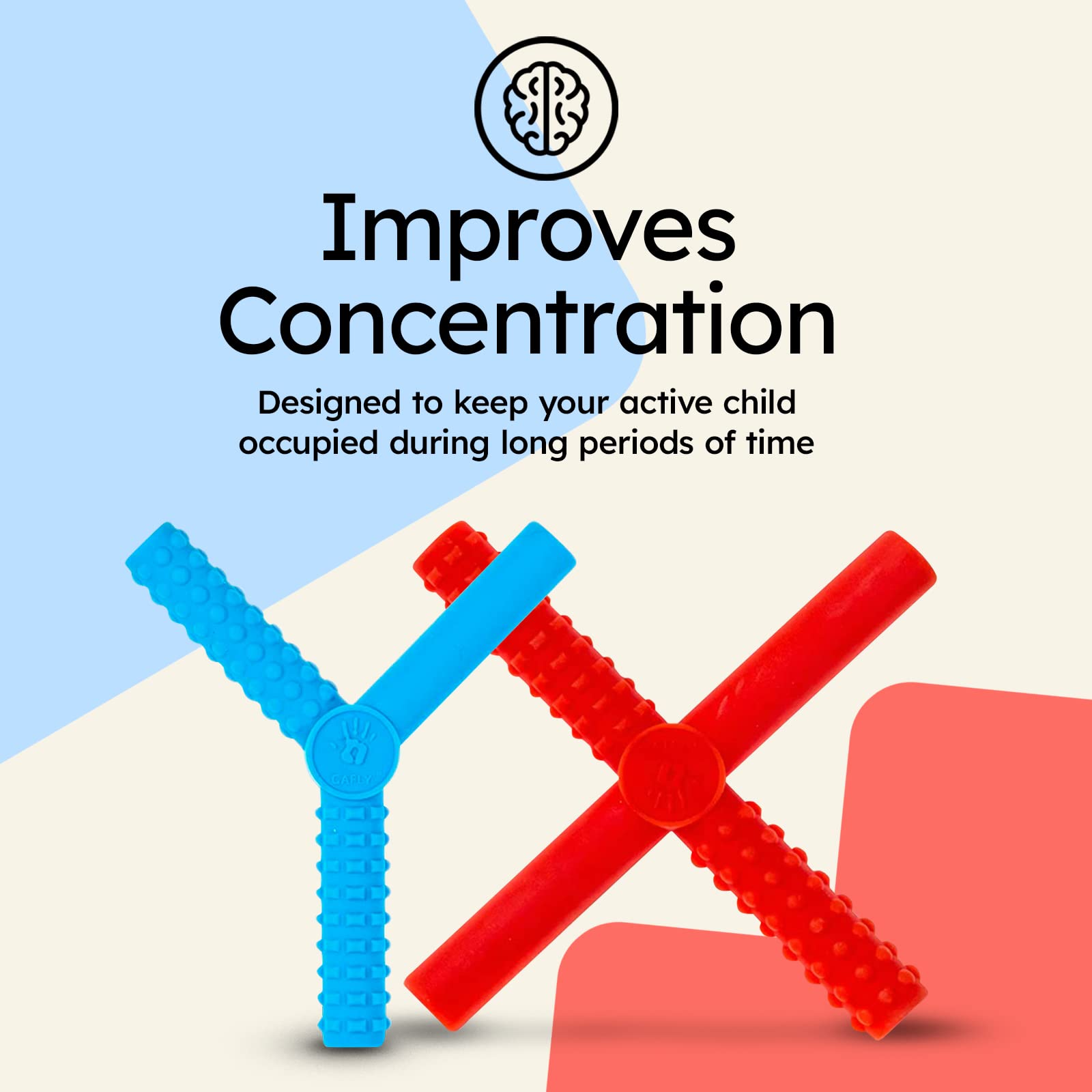 Gafly X’s and Y’s - 5 Pack Sensory Chew Toys for Autistic Children - Chewy Sticks for Sensory Kids - Autism Chew Toys for Toddlers & Kids - BPA-Free Silicone Chew Tubes for Sensory Needs