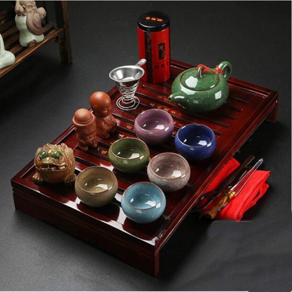 WXG Chinese Kung Fu Tea Set Purple Clay Ceramic Pot Cup,Multicolor