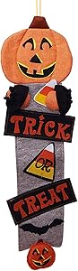 WISHTA Halloween Pumpkin Wall Decor, Halloween Home Decor Wall Sign| Trick or Treat | Party Supplies for Front Door Home Door Porch Decor (Door Hanging Sign-1)
