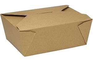Karat Paper To Go Boxes [48 oz - 300 ct] Leak-Resistant, Microwavable, Heavy-Duty Take Out Boxes | Grease Resistant & Stackable | #8 Kraft Brown