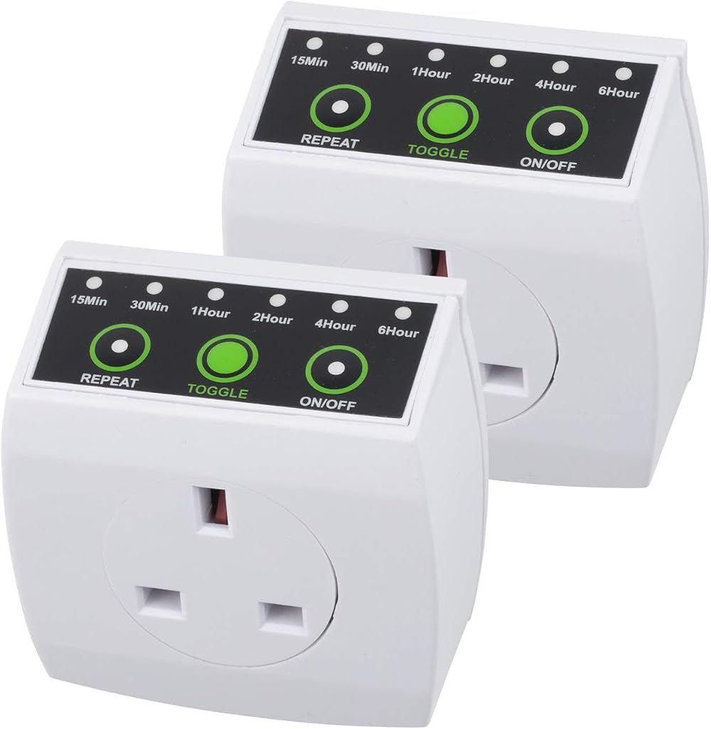HBN Countdown Timer Plug 240V 13A With Repeat Function 15/30/60/120/240 Mini