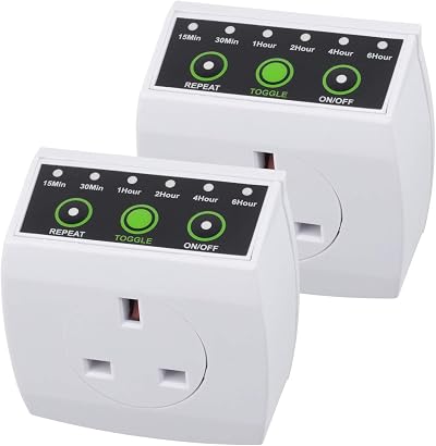 HBN Countdown Timer Plug 240V 13A With Repeat Function 15/30/60/120/240 Mini