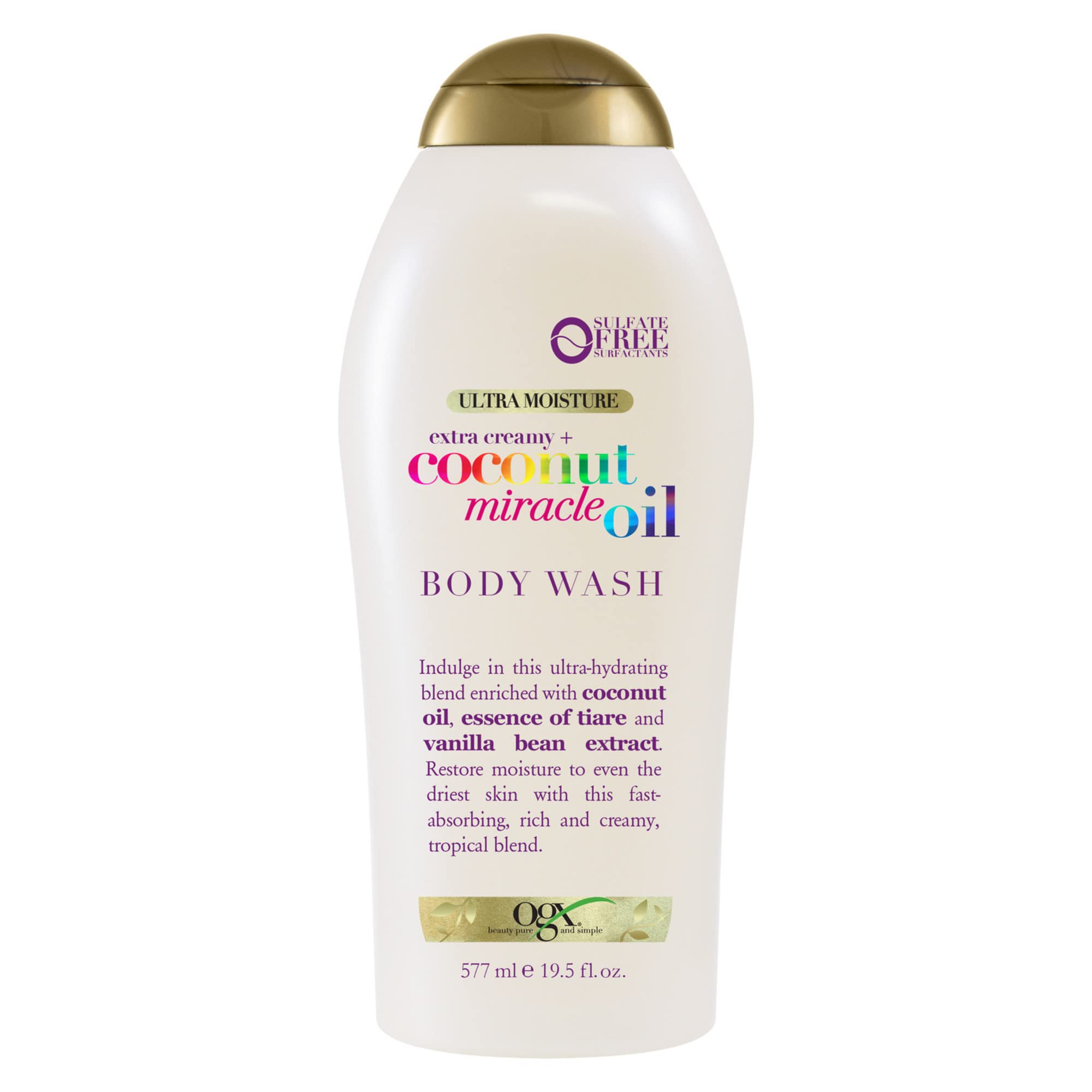 OGX Extra Creamy + Coconut Miracle Oil Ultra Moisture Body Wash, 19.5 Ounce