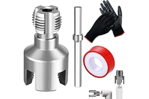 4 in 1 Water Pipe Wrench, PVC Pipe Threader Set 1/2 3/4 1 NPT, Drill Driven Plumbing Repair Kit, Drill Driven Plumbing Repair
