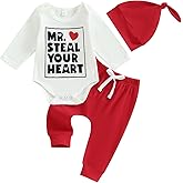 Bonangber Toddler Baby Boy Valentines Outfit Letters Long Sleeve Sweatshirt Jogger Pants Set First Valentines Outfit