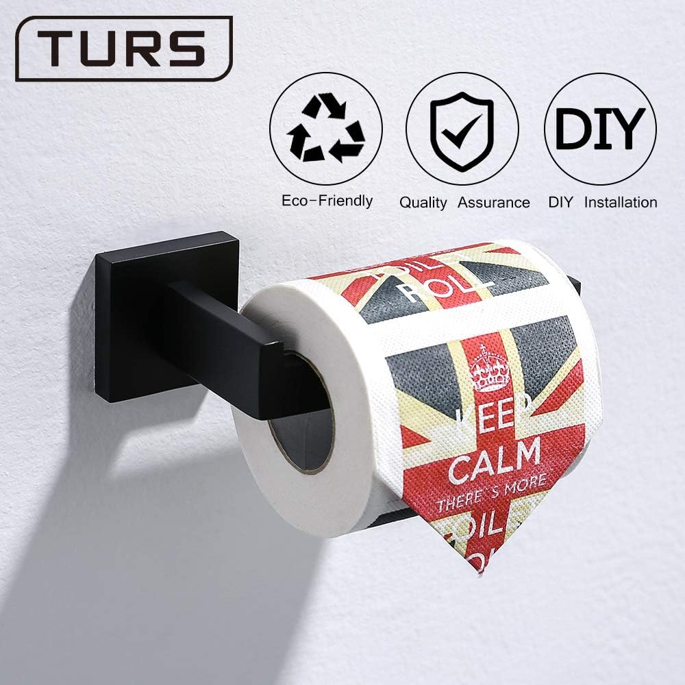 TURS Matte Black Toilet Roll Holder Wall Mounted Premium 304 Stainless Steel Toilet Paper Holder for Bathroom Rustproof,Bathroom Hardware Accessories(Toilet Paper Holder) - Image 4