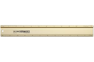 Alumicolor AlumiCutter Aluminum Steel Straight Edge for Office, School, Engineering and Framing, 12IN, Gold