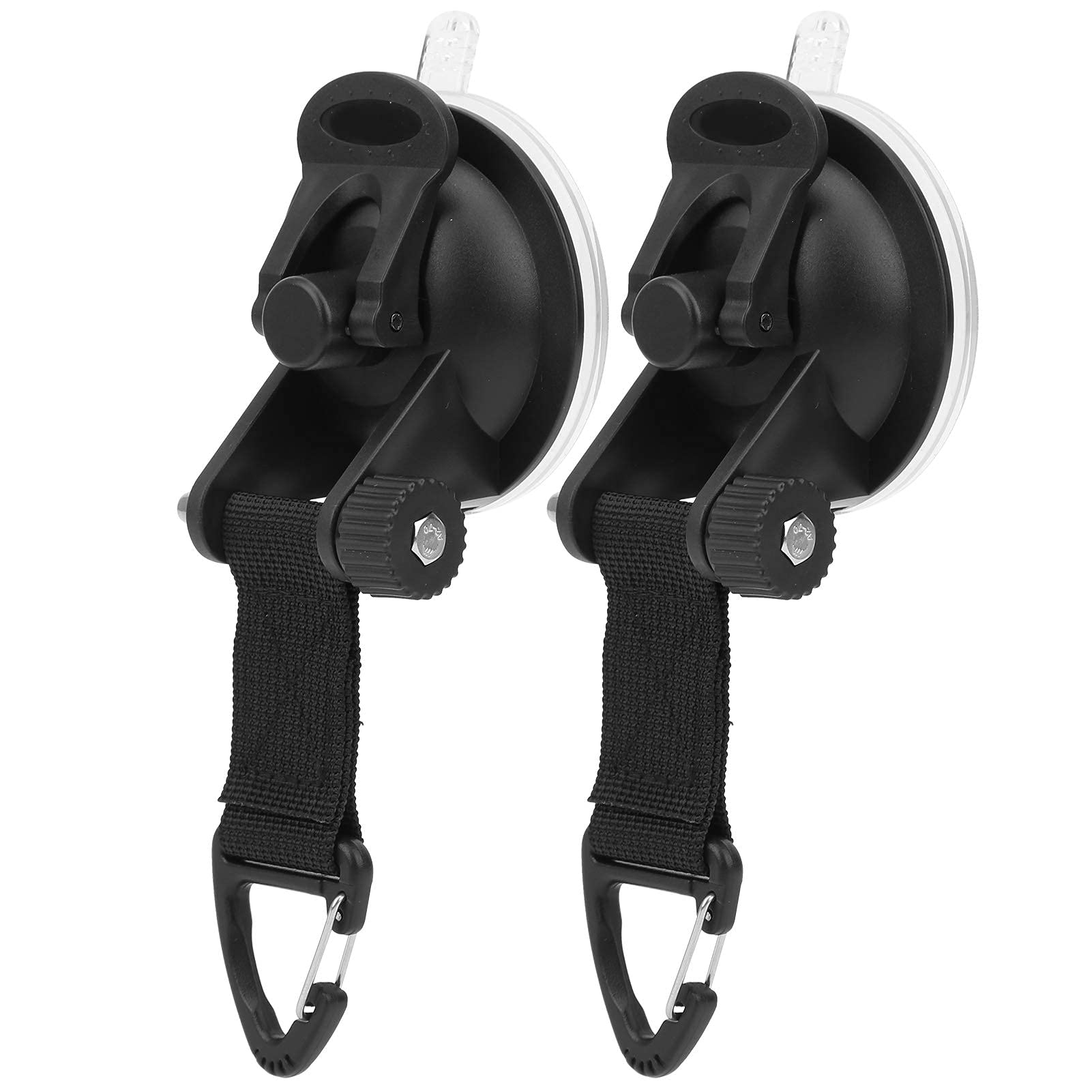 Alomejor 2pcs Strong Suction Cups Upgraded Tie Down Suction Cup with Hook for Tent Car Awning Camping Trap