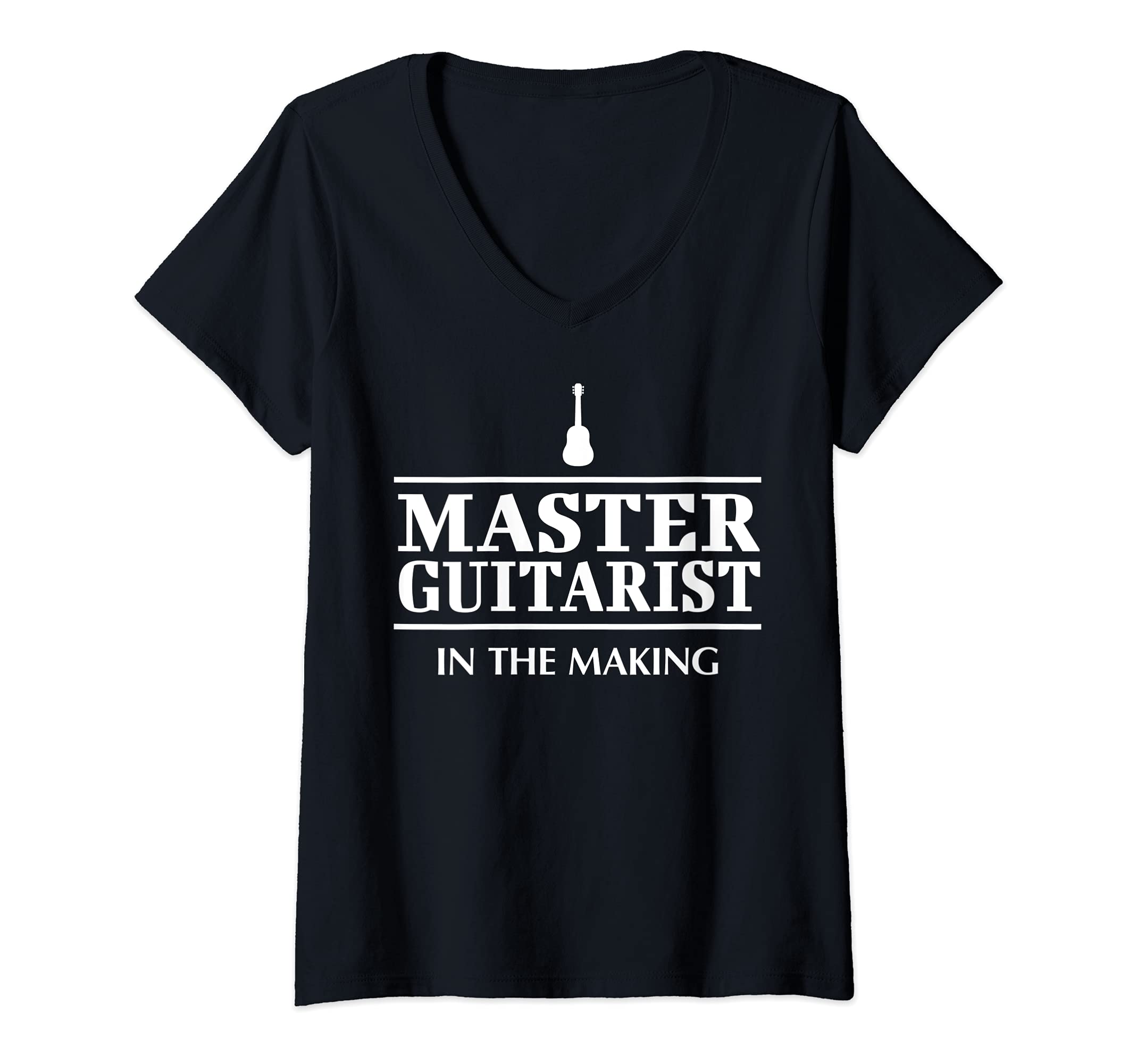 Womens Hilarious Guitar Player Saying I Master Guitarist V-Neck T-Shirt
