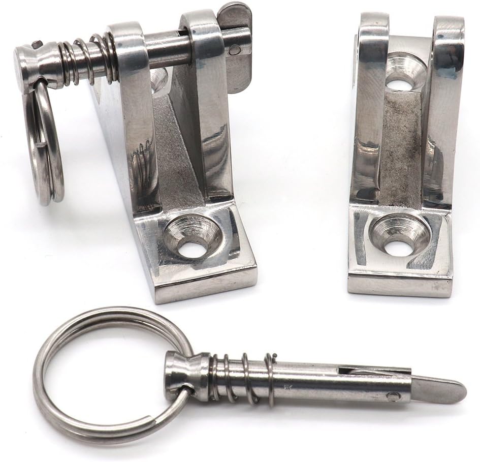 VTurboWay 4 Pack Bimini Top Deck Hinge with Pin and Ring, 316 Stainless Steel, Free Installation Screws : Sports & Outdoors