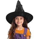 JEGERMIG Kids Witch Hat for Halloween Costumes, Cosplay &amp; Carnival