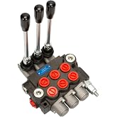 INPANOLS Hydraulic Tractor Loader Control Valve 3 spool, 11GPM SAE Ports Double Acting Hydraulic Directional Flow Control Valve w/Joystick for Log Splitters, Tractors Loaders