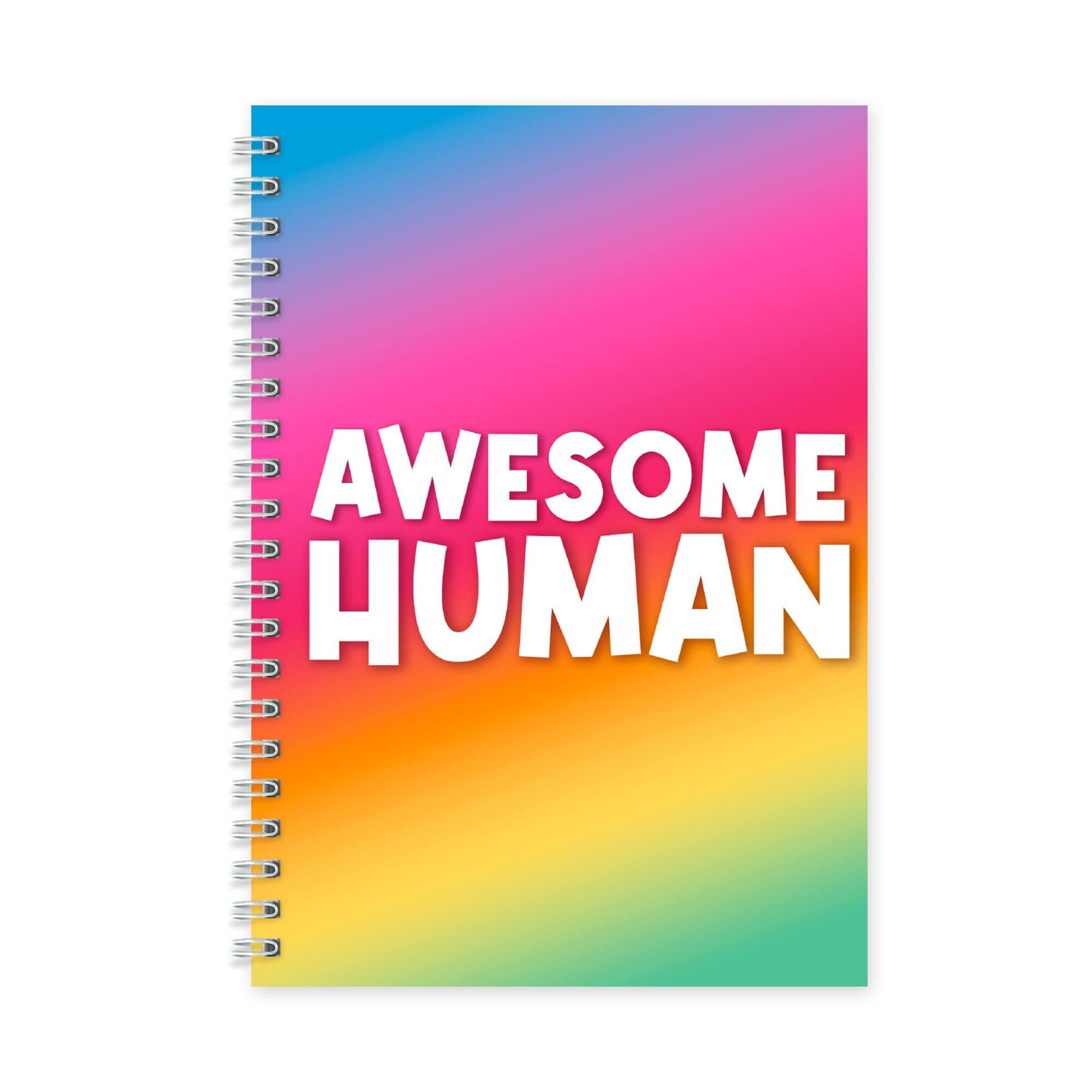 Tongue in Peach A5 Wire-O Notebook | Funny Stationary Notepad | School Planner | Awesome Human | Joke Novelty Planner Gift | NBH46