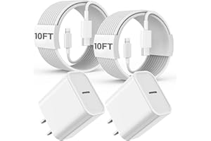 NUINNO Fast Charger iPhone,10FT iPhone Charger,Long 10Feet Fast Apple Charger USB C to Lightning Cable Cord 2Pack Type C Wall Charger Box Block Plug for iPhone 14/14 Pro Max/14 Plus/13/13 Mini/12/11/X/XR/SE