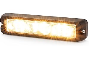 ECCO LED High-Intensity 6 LED Amber Directional Multi-Mount 0.9 amps 12V 24V Waterproof Warning Light Construction Caution Lights for Truck Off Road car Commercial Vehicles, 5 Year Warranty