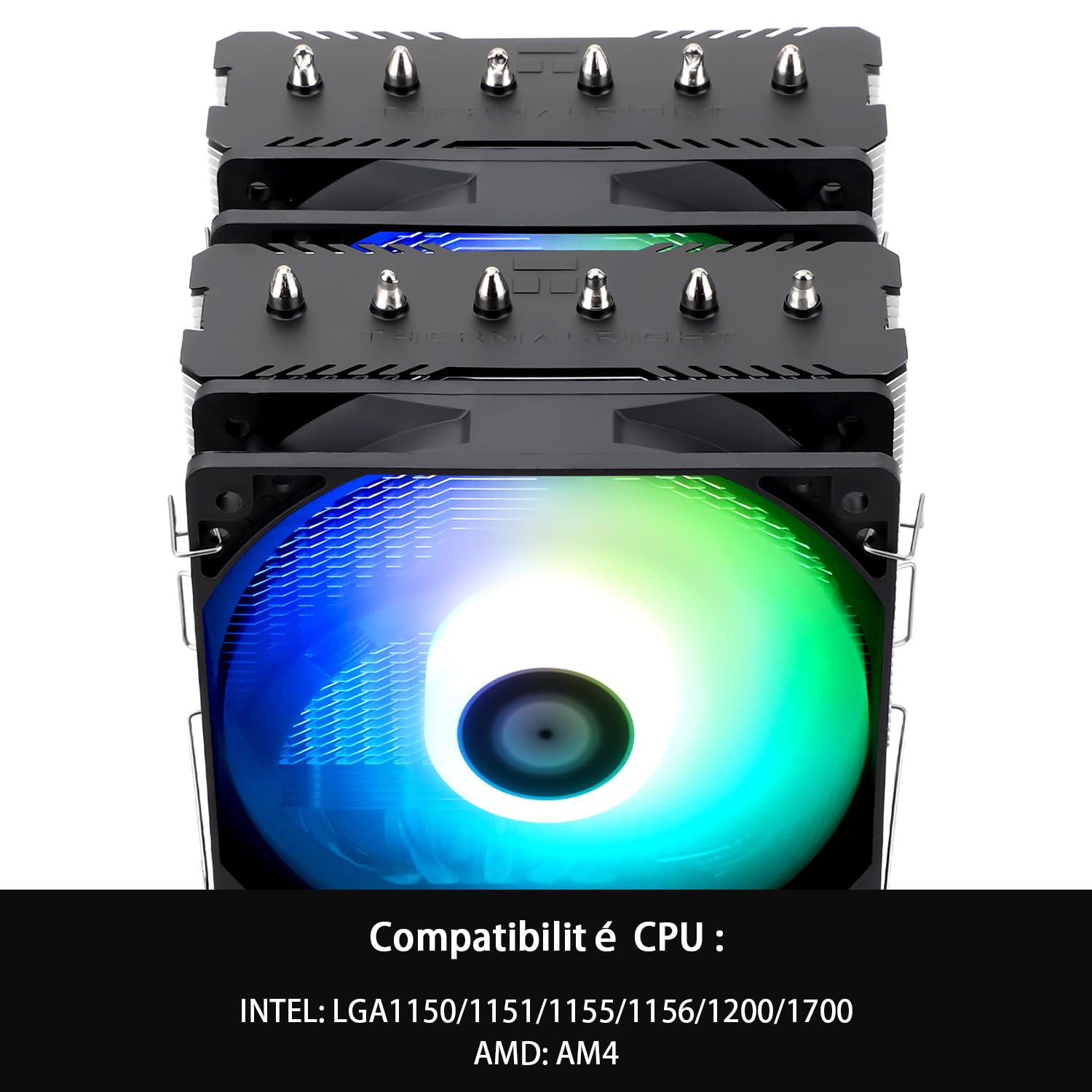 Thermalright Peerless Assassin 120 SE ARGB CPU-Luftkühler, 6 Heatpipes CPU-Kühler, Dual 120mm TL-C12C-S PWM Lüfter, Aluminium Kühlkörperabdeckung, für AM4/AM5/Intel LGA1851/1700/1150/1151/1200 3