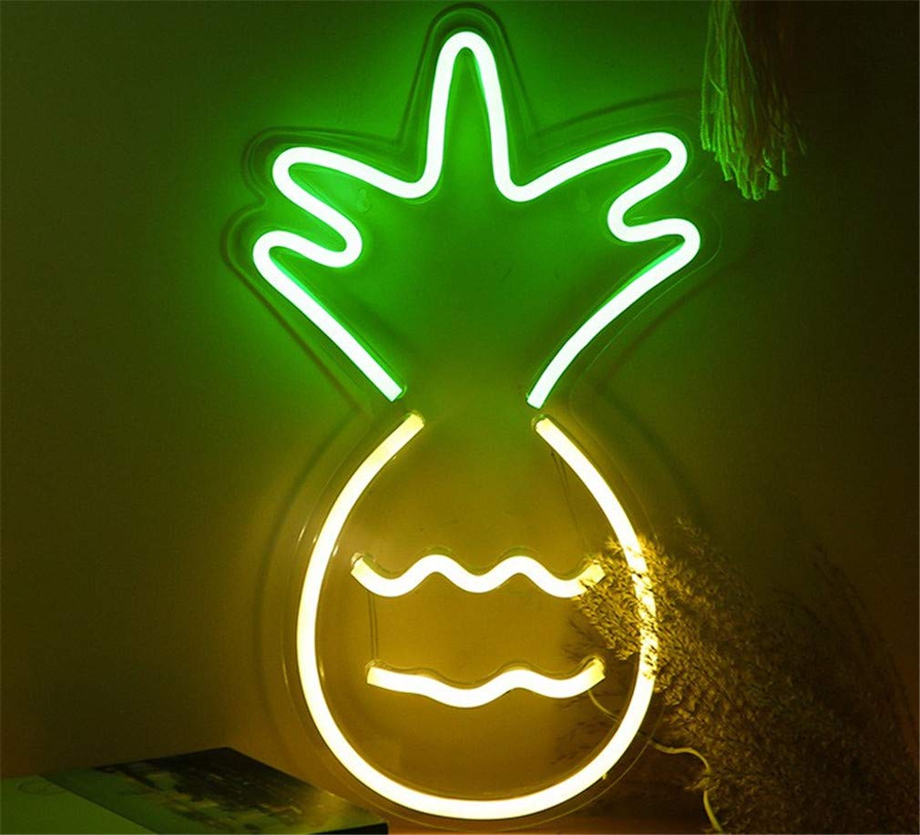 Ulalaza Neon Light Sign LED Pineapple Night Lights USB Operated Decorative Marquee Sign Bar Pub Store Club Garage Home Party Decor