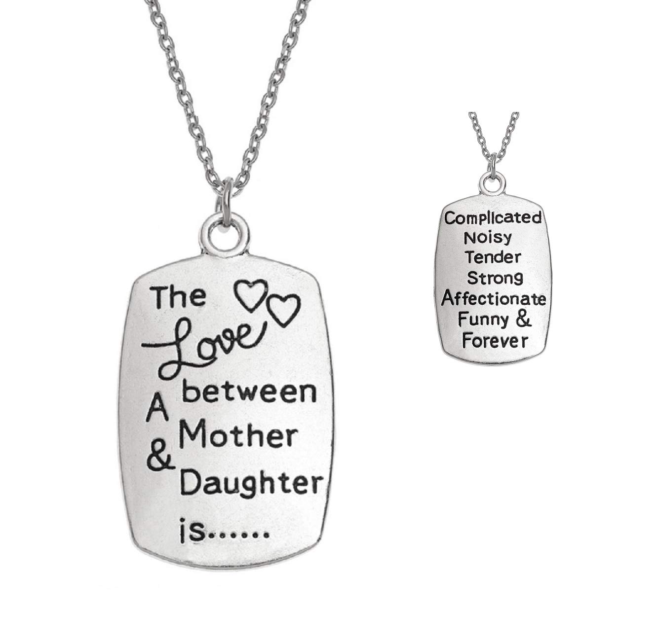 Mother Daughter Love Infinity Sentiments Necklace Memories Friendship Faith Hope Crystal Jewellery Gift Boxed (Mother and Daughter Sentiments Necklace)