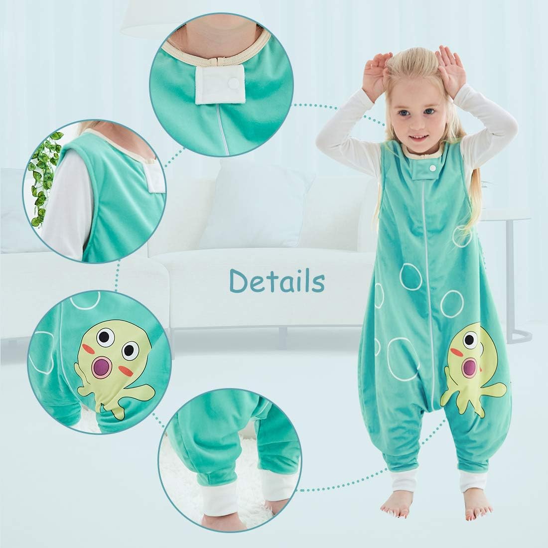 Happy Cherry Gigoteuse Avec Jambes Bebe 1 6 Ans Gigoteuse Sas De Couchage Bebe Unisexe Toutes Saisons Grenouillere Sans Manche Surpyjama Combinaison Bebe Grenouillere Garcon Fille 6 Motif Bebe Fille 0 24m Bodys Et