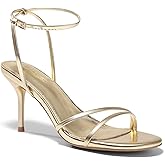 Coutgo Womens Strappy High Heels Open Almond Toe Dress Shoes Ankle Strap Summer Heeled Sandals