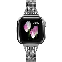 Mtozon Bling Metal Bracelet Bands For Fitbit Sense 2/Sense/Versa 4/Versa 3 - Dressy Replacement - View #6