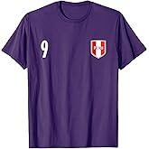 Peru Shirt - Peruvian Soccer Tee Alternative Number 9 Jersey T-Shirt