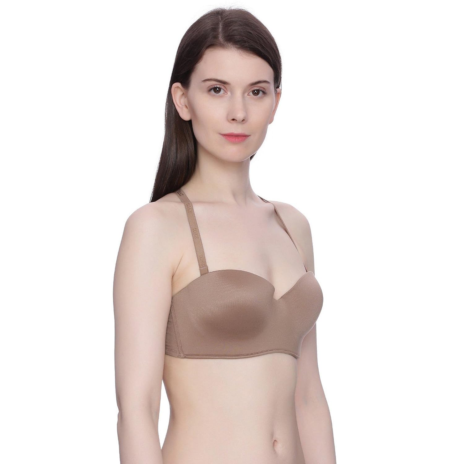 zivame at work super soft padded strapless bra- brown
