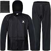 RainRider Rain Suits Safety Rain Jacket with Pants High Visibility Reflective Rain Gear