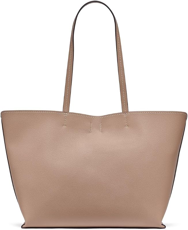 Nicole Tote para mujer 100% poliuretano, cappucino y gris claro, Cappucino and Light Taupe, large