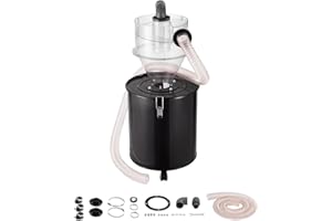 VEVOR Cyclone Dust Separator with Metal Tank, 4" Retrofit Cyclone Separator for Dust Collectors, ABS Material With 2" Hole O.D. Connector & Hose for Wet/Dry Shop Vacuums, Fits 13.21 Gallon Tank