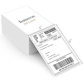 Immuson Fanfold 4 x 6 Direct Thermal Labels White Perforated Shipping Labels 500 Labels/Stack, Permanent Adhesive, White Mailing Labels for Zebra Thermal Printer 1 Stack.