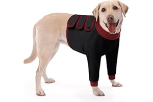 KOESON Dog Recovery Sleeve for Front Legs, Soft Pet Recovery Suit After Surgery, Adjustable Dog Leg Elbow Protector, Pet Wound Care Shirt to Stop Licking, E-Collar Cone Alternative, Black XL