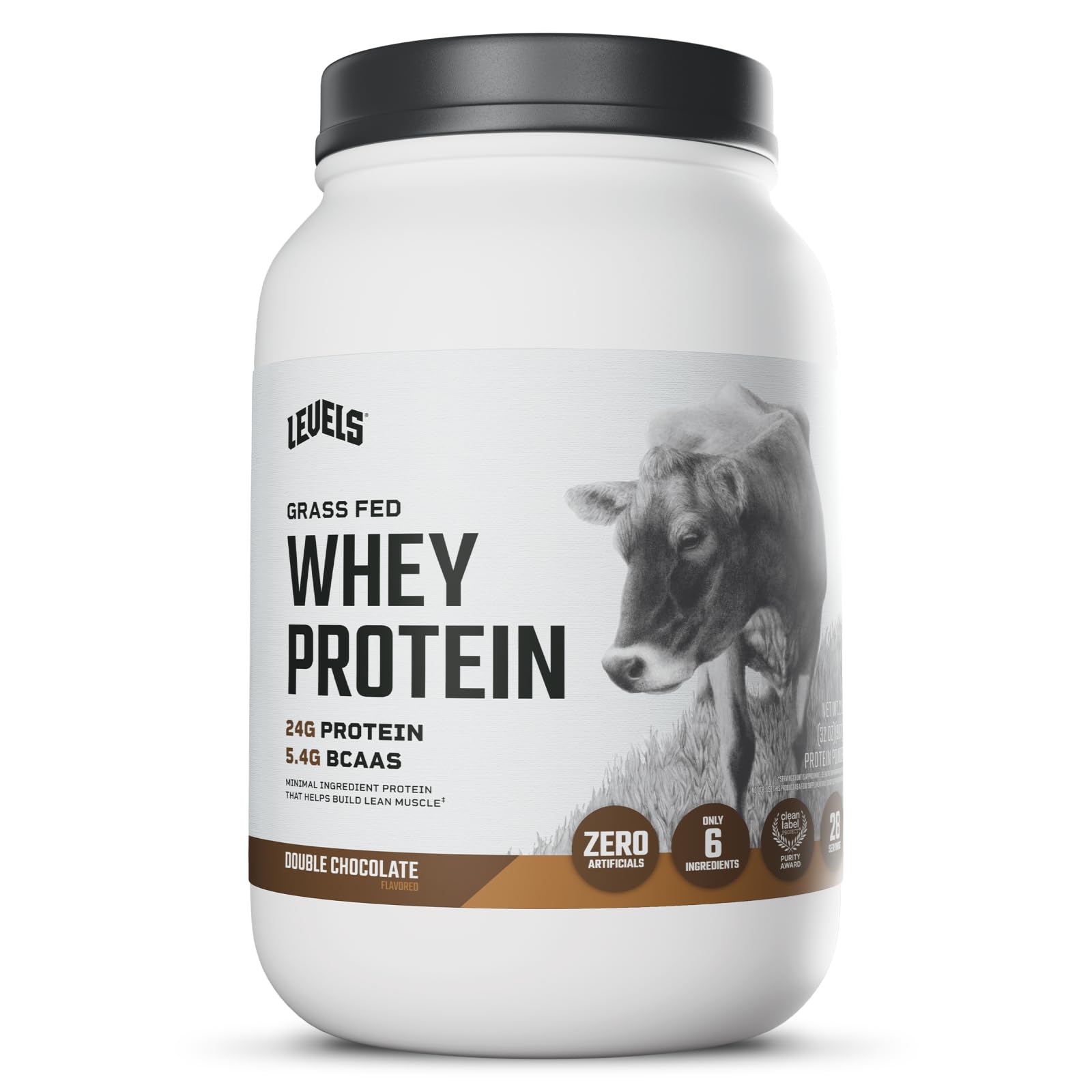 Levels Whey Protein Powder, No Artificials, Double Chocolate, 2LB