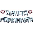 Canadiens Happy Birthday Banner, Hockey Team Theme Birthday Decorations for Boys Girls Teens Adults, Reusable Background Wall