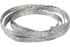 BUYUNEED Wire Shielding Sleeve Tinned Copper Braid Ground Straps Cable Sheathing Protection Flat Metal Mesh Flexible Expandable (1/4 in Wide(0.16 in Dia)-15ft)