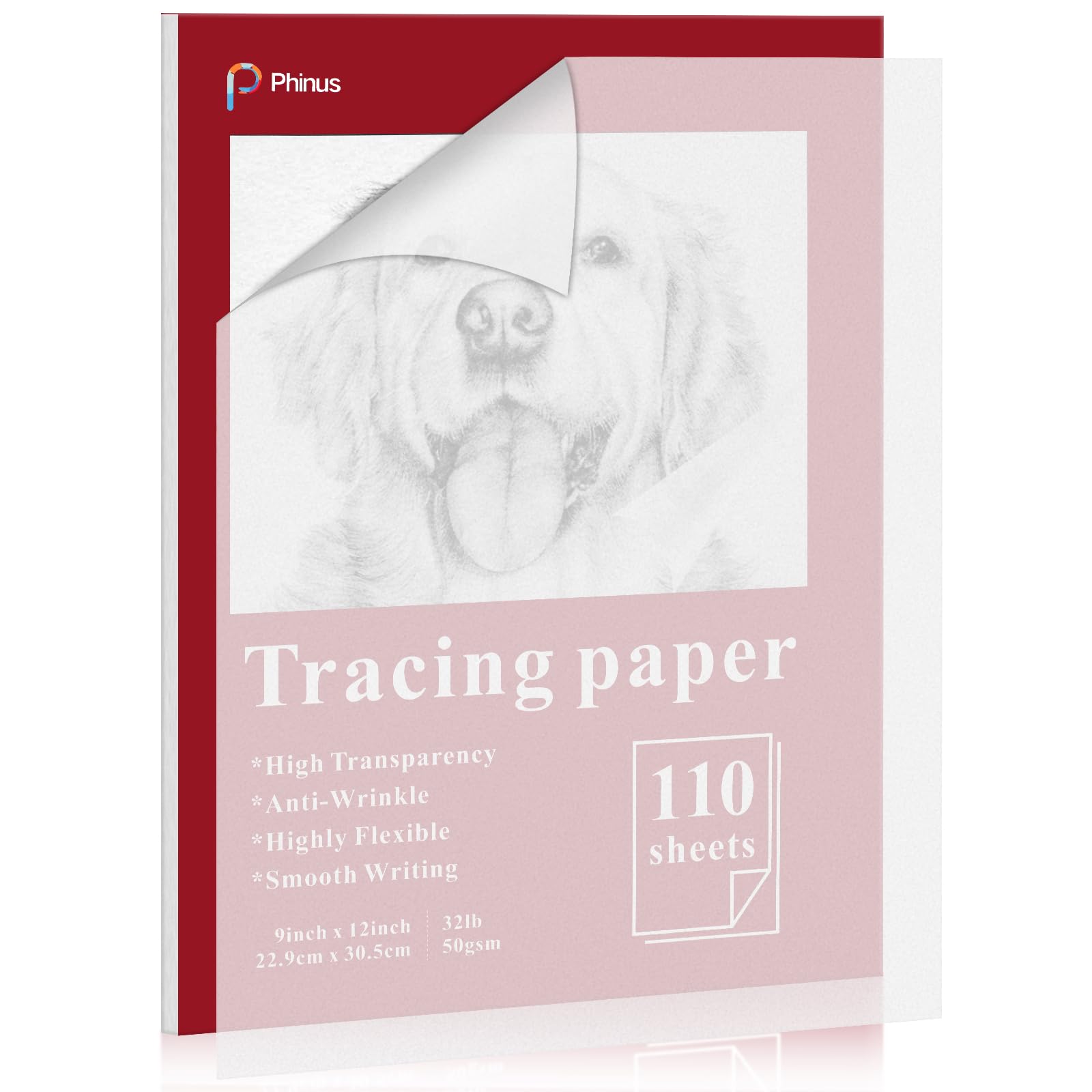 Photo 1 of 110 Sheets Tracing Paper for Drawing, 9”x12” Trace Paper, Translucent Vellum Paper Tracing Paper Pad, Tracing Pad for Sketching, Preliminary Drawing, Overlaying Images Tracing