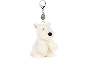 Jellycat Munro Scottie Dog Bag Charm, 4 inches - Dogs and Puppies Plush Keychain - Great Gift Idea