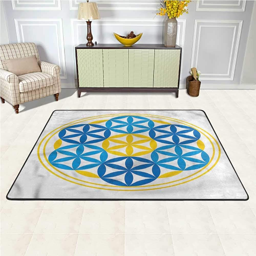 Carpet Sacred Geometry, Geometric Symbol Super Soft Area Rug Easy to Clean Stain Fade Resistant Super Soft 6.5 x 10 Feet
