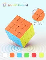 ROXENDA 4x4 Speed Cube Stickerless Frosted ABS Puzzle Toy view 6