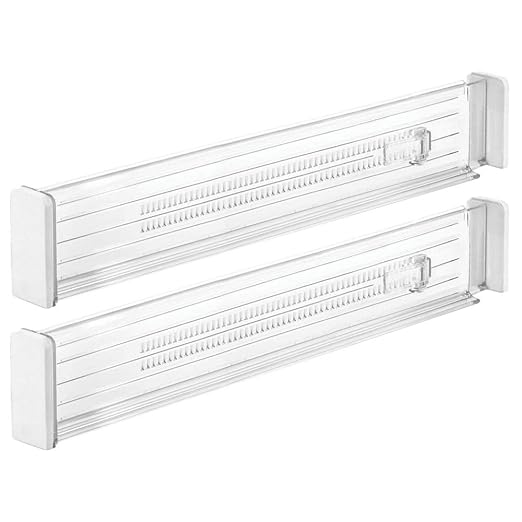 MetroDecor mDesign 2er-Set Verstellbarer Schubladeneinsatz – der perfekte Schubladen Organizer – Flexibler Schubladenteiler a