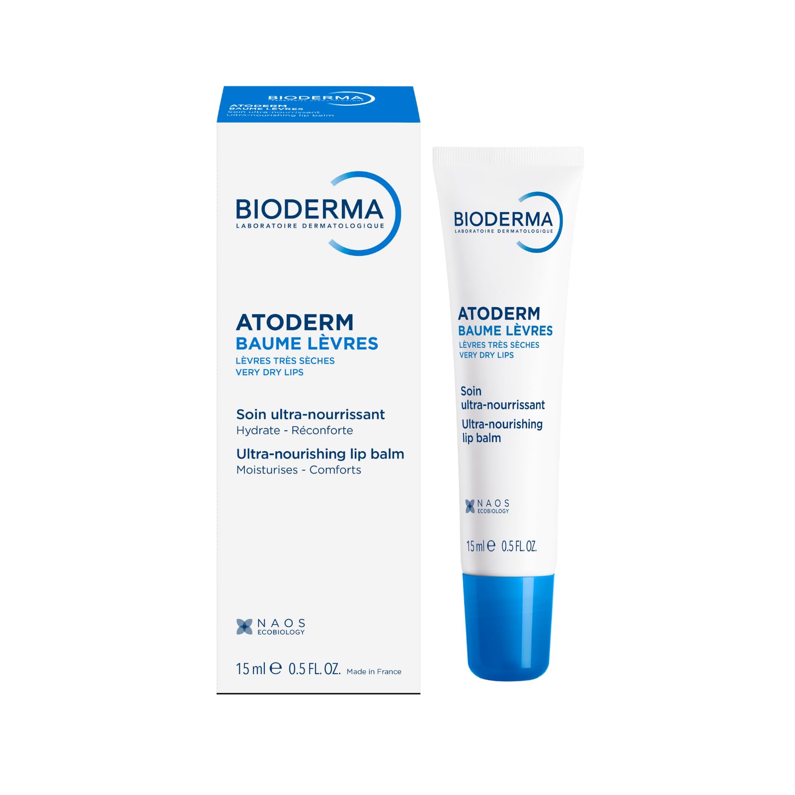 Bioderma Atoderm Baume Lèvres Ultra Moisturising Lip Balm Moisturiser for Dry and Chapped Lips 15ml