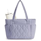 Ceneda Tote Bag for Women With 40oz Cup Holder, Puffer Work Laptop Tote Bag With Zipper for Travel, Teacher, Nurse