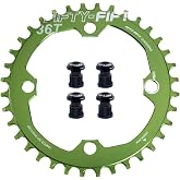 FIFTY-FIFTY Round 104BCD Chainring, 30T/32T/34T Narrow Wide MTB Chainring | Single Chainring for 9/10/11-Speed, Durable and Strong, Easy to Install, 4 Alloy Bolts for Mountain Bike