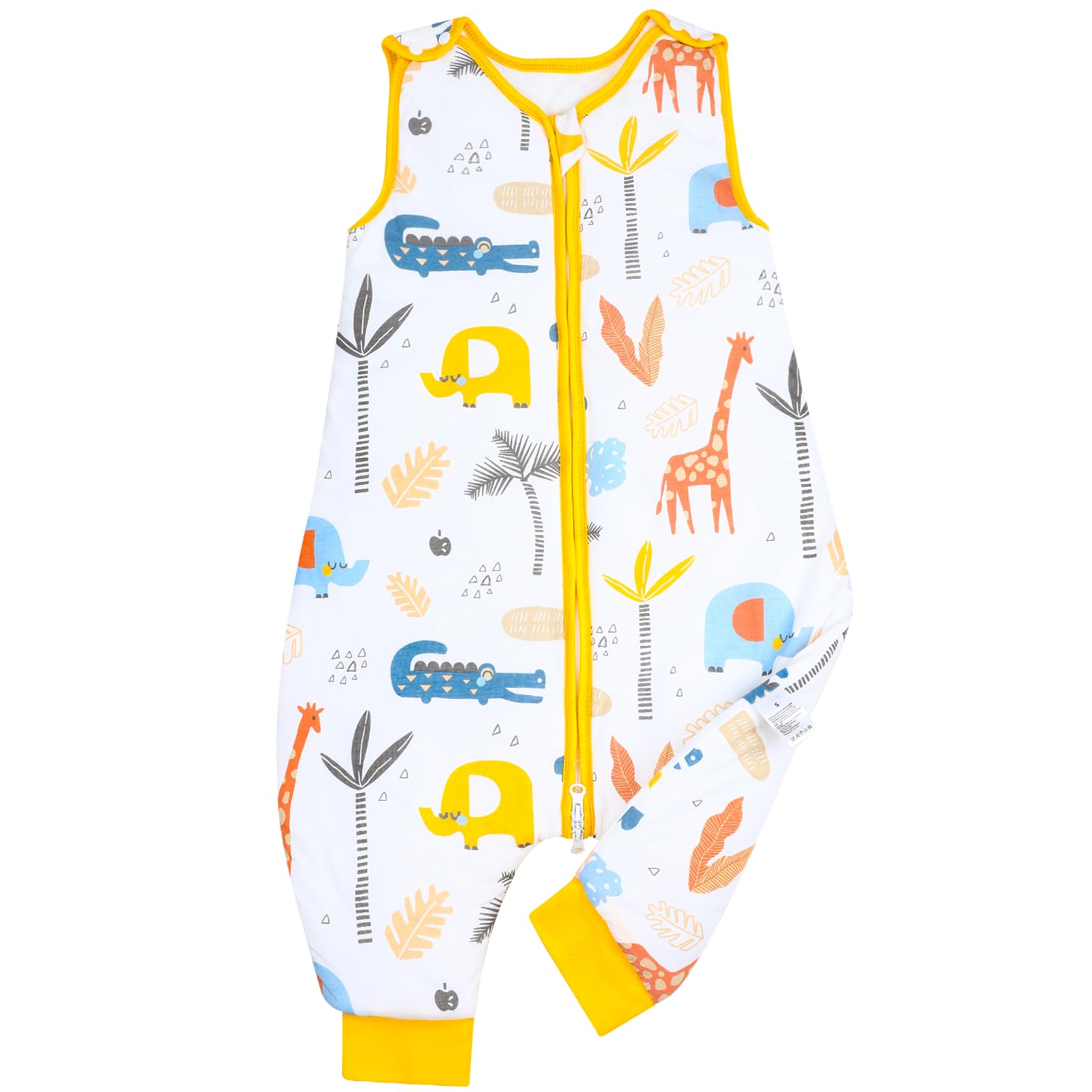 FLYISH DIRECT 2.5 Tog Toddler Sleeping Sack with Legs & Feet, Sleeveless 6-18 Mos., Giraffe Pattern