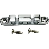 OVSAL Chrome String Retainer Bass Head 4 String Retainer Bass Guitar String Tree Bass String Guide with Mounting Screws