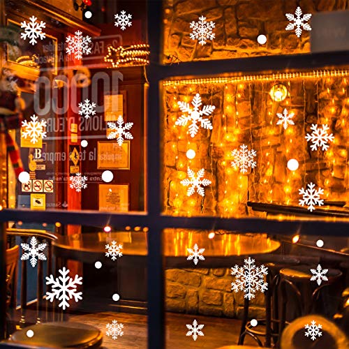 Christmas Snowflake Stickers, Homeasy Xmas Snowflake Decals Winter Snowflake Sealing Stickers for Windows Walls Cars Glass Jars Crafts - Thumbnail 4