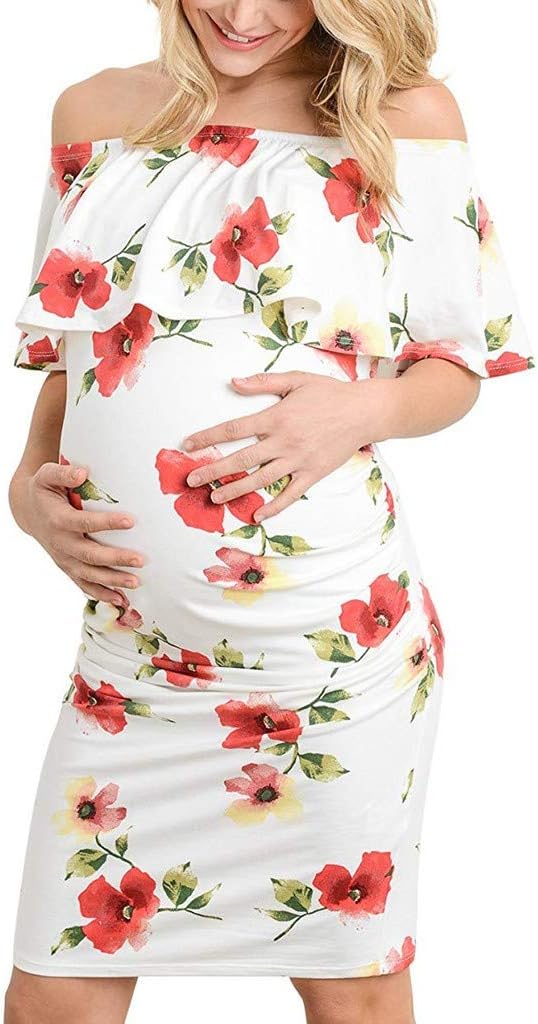 white casual maternity dress